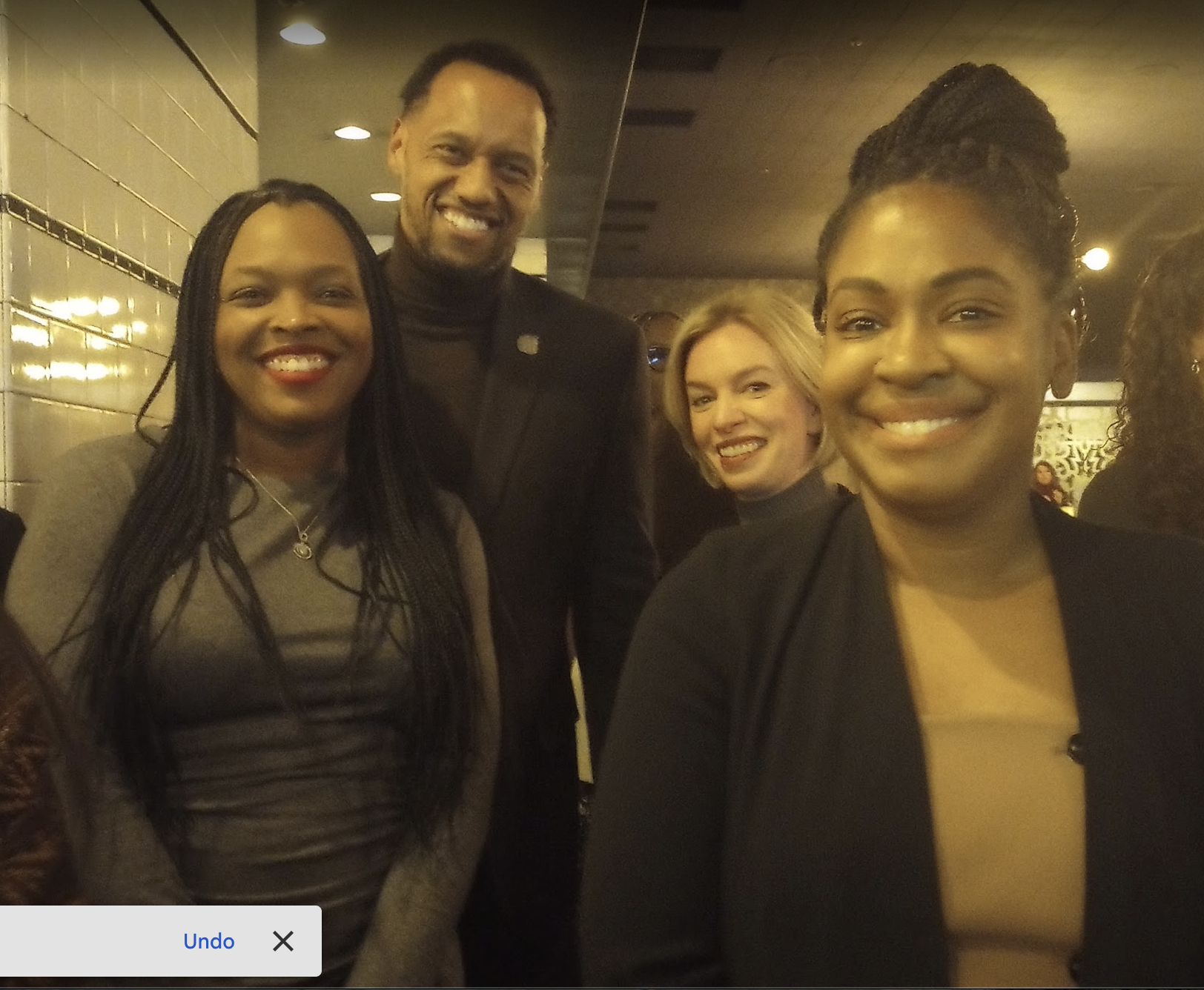 Four smiling people, left to right: Janice Jackson, Charles Mayfield, Jessica Biggs and Bridget Lee.